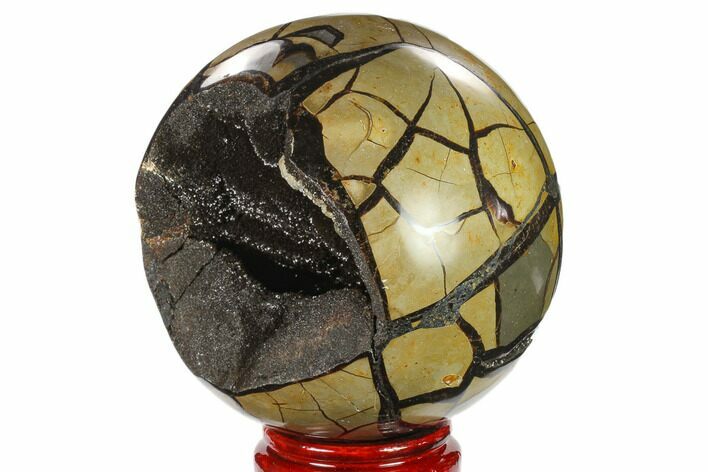 Polished Septarian Geode Sphere - Madagascar #134429